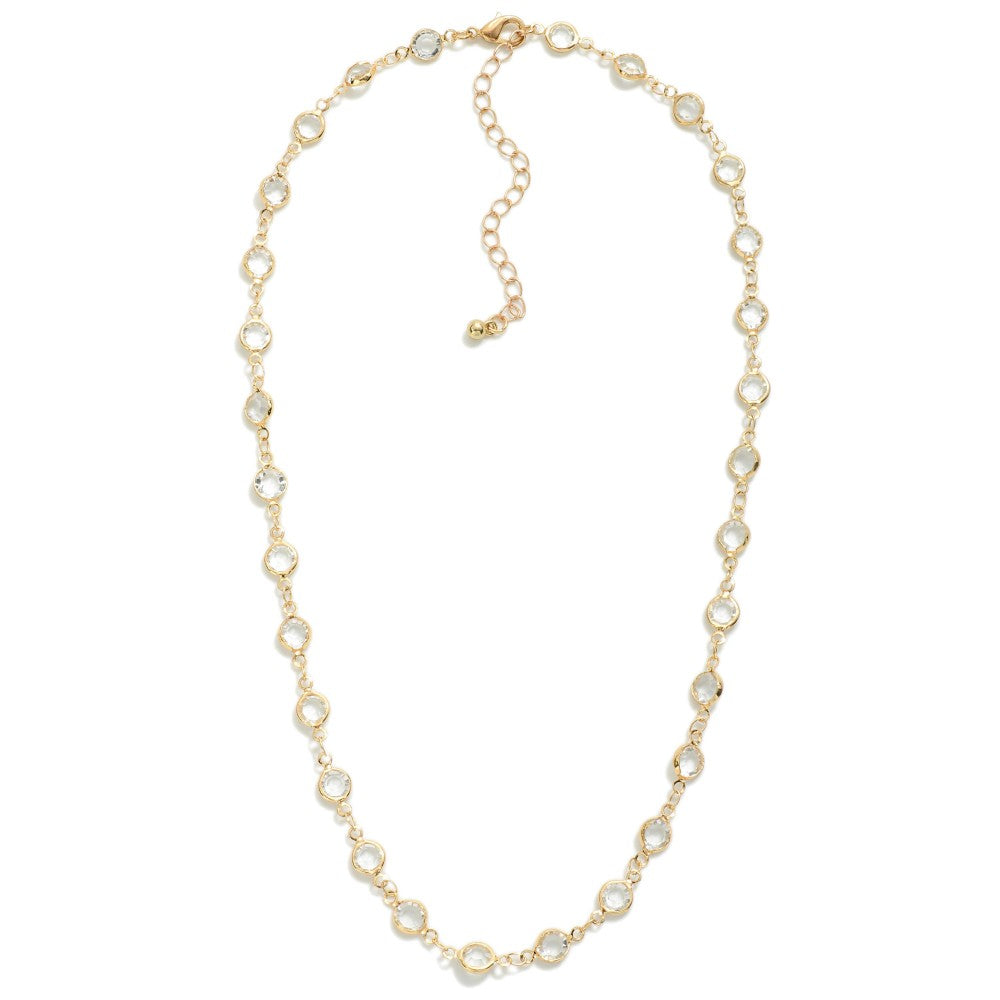 Circle Crystal Chain Necklace