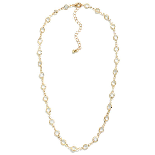 Circle Crystal Chain Necklace