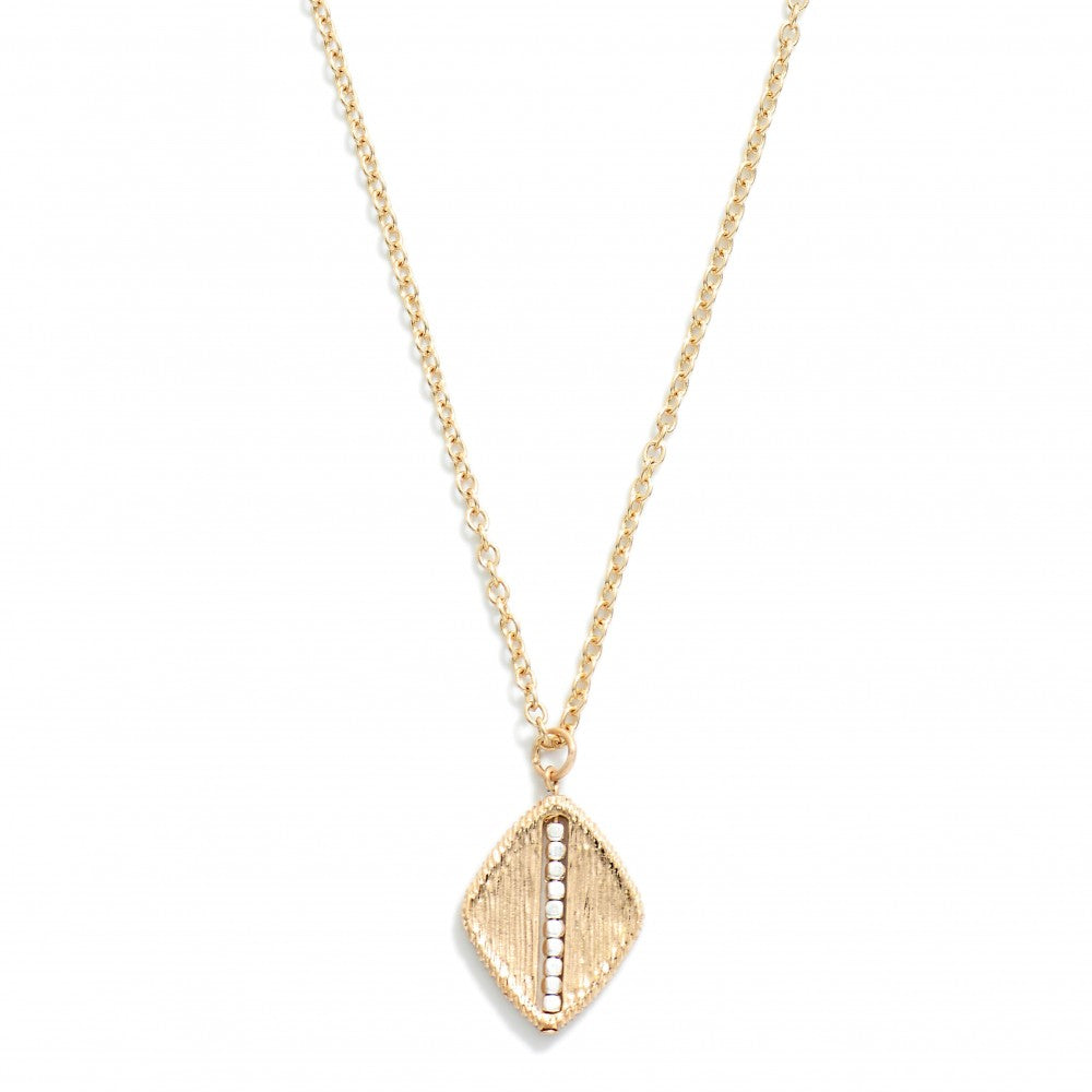 Brushed Diamond Beaded Necklace