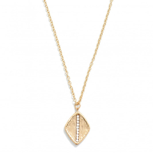 Brushed Diamond Beaded Necklace