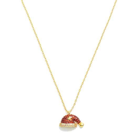 Santa Hat Pendant Necklace