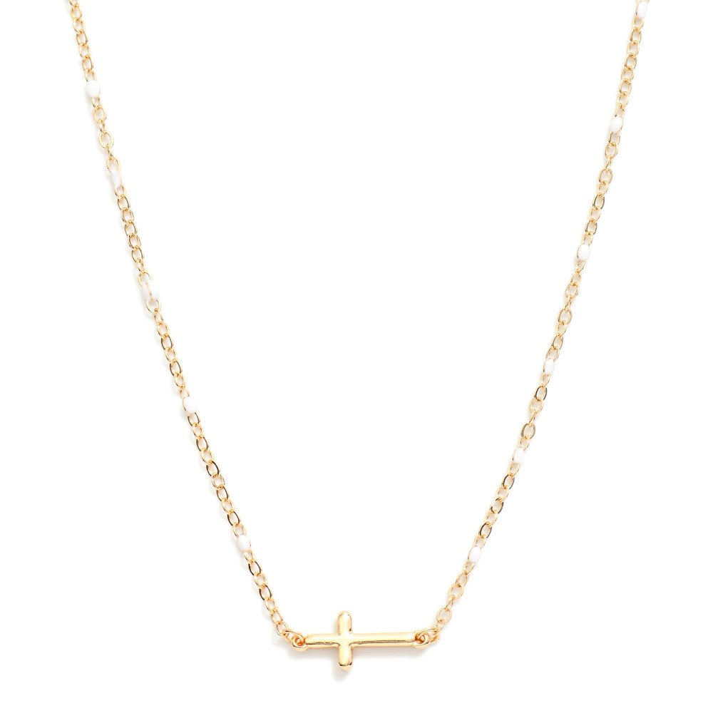 Horizontal Cross Beaded Necklace