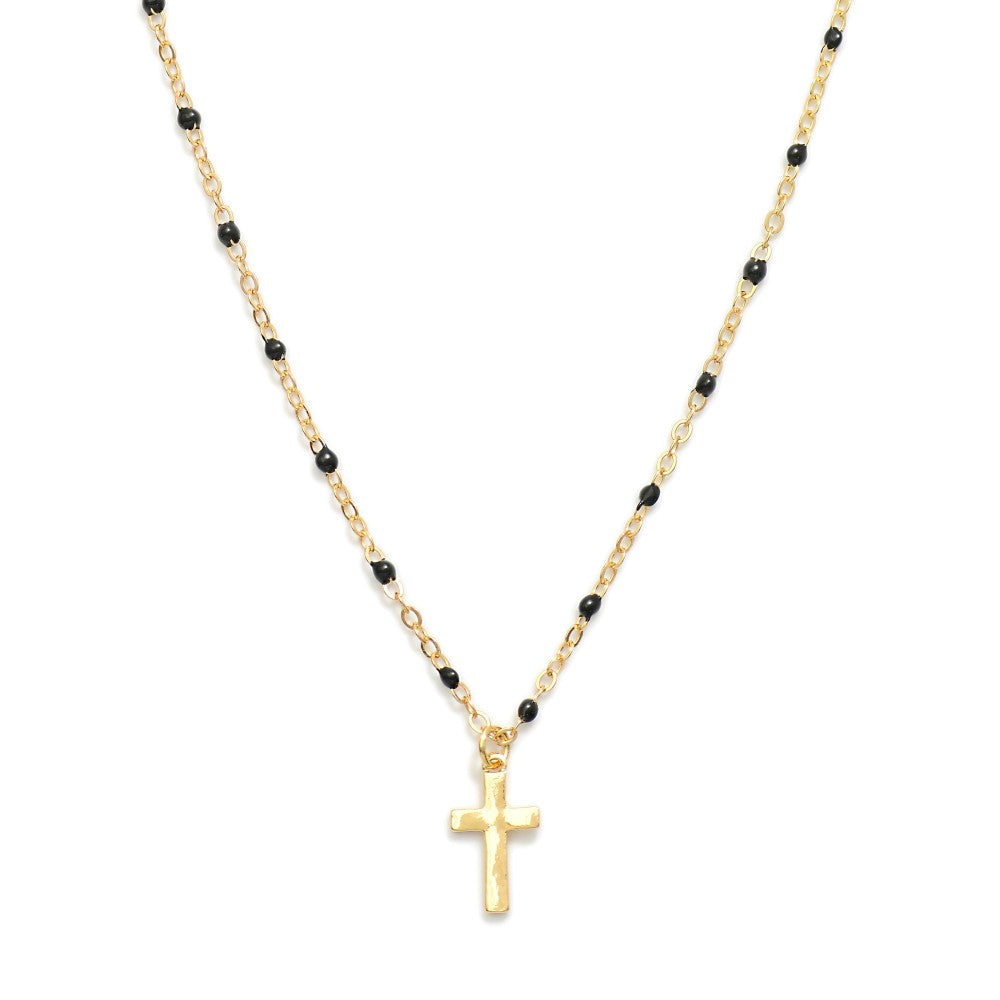 Painted Link Cross Necklace