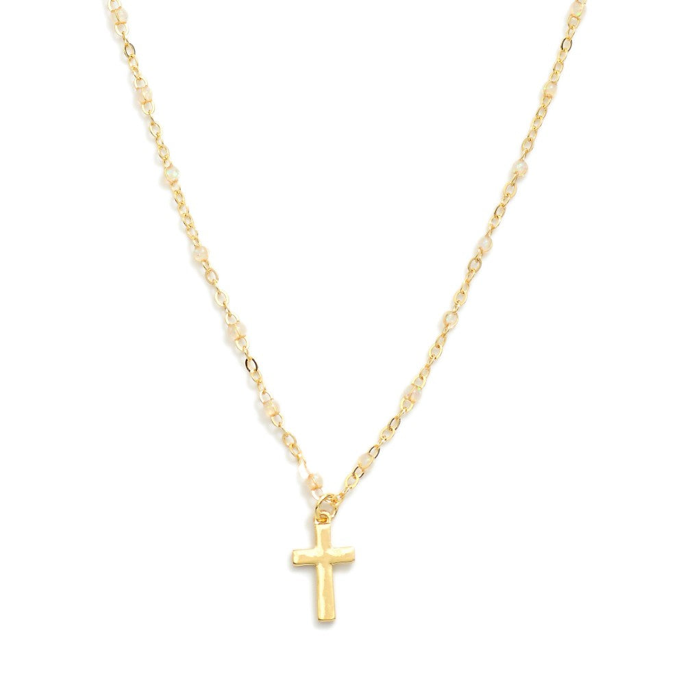 Painted Link Cross Necklace