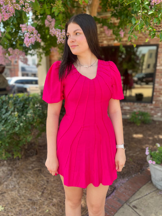 Front Decorative Seams Detail Dress