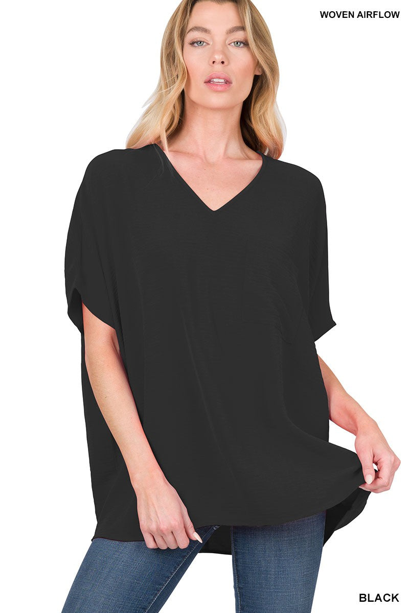 Woven Dolman Top
