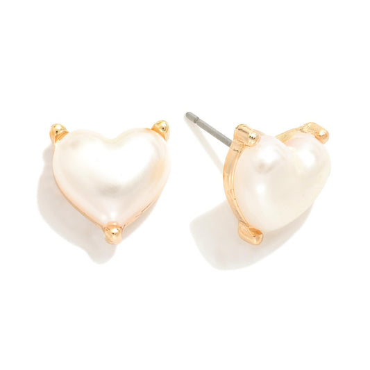 Puffy Heart Stud Earrings