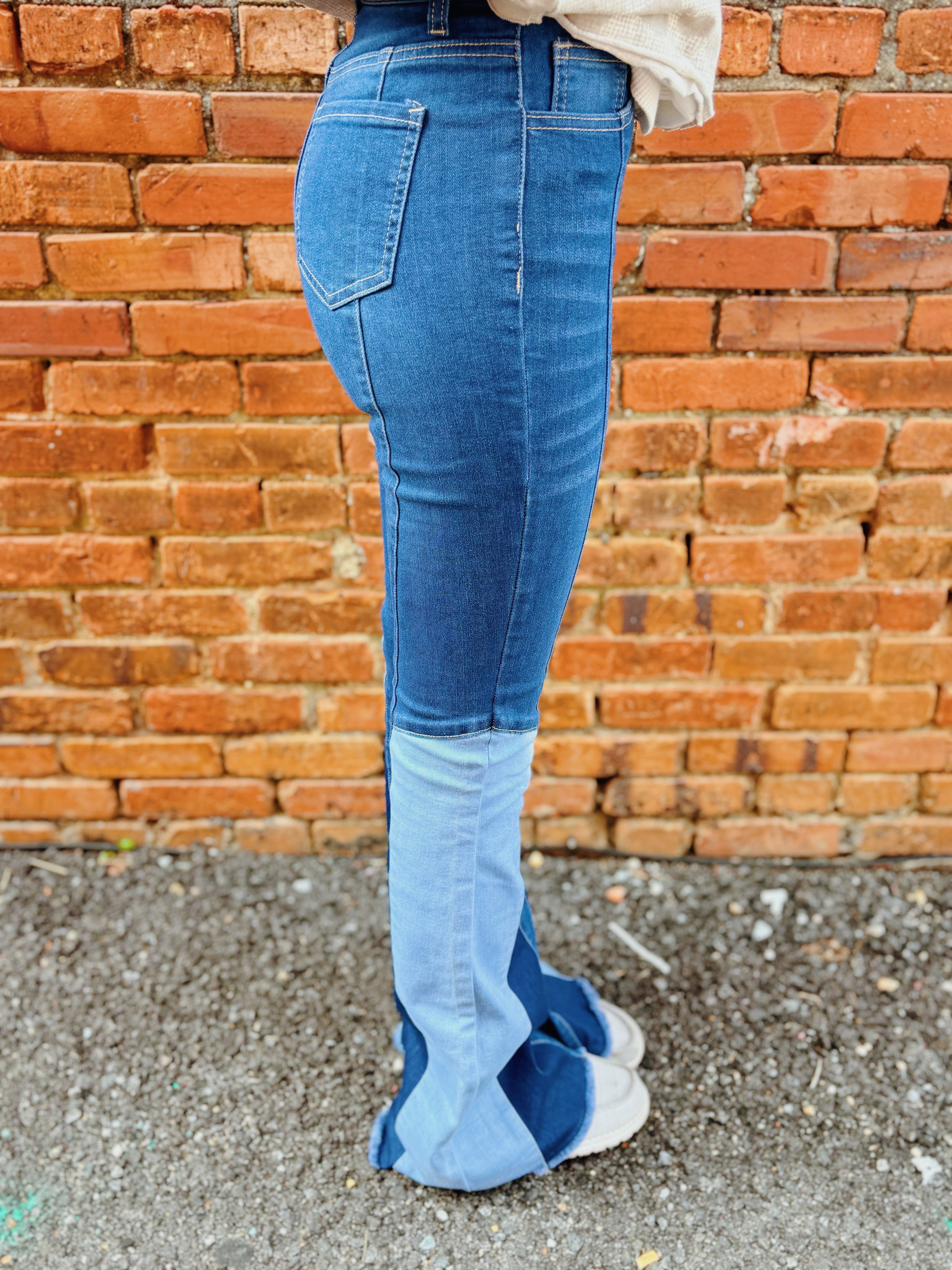 Denim Pleated Jeans