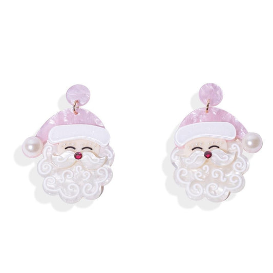 Pink Santa Pearl Earrings