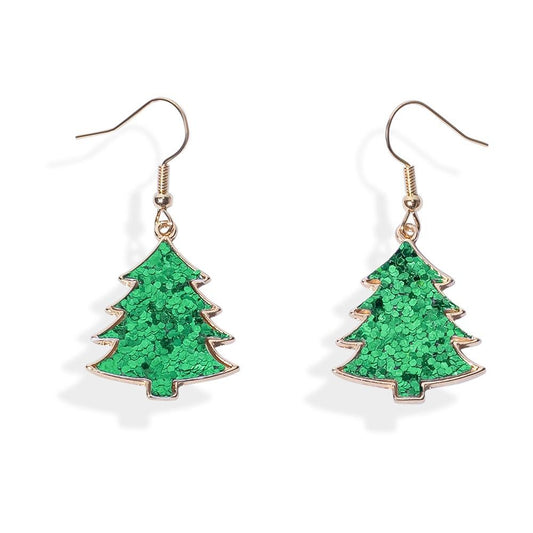 Glitter Christmas Tree Earrings