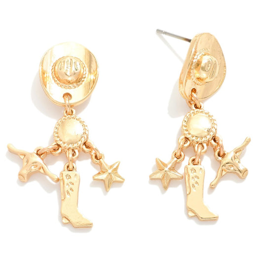 Cowboy Hat Charm Earrings