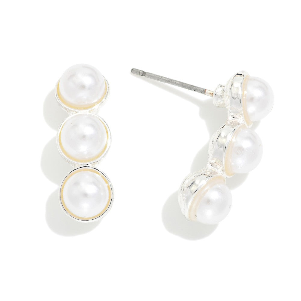 Stacked Pearls Drop Earrings