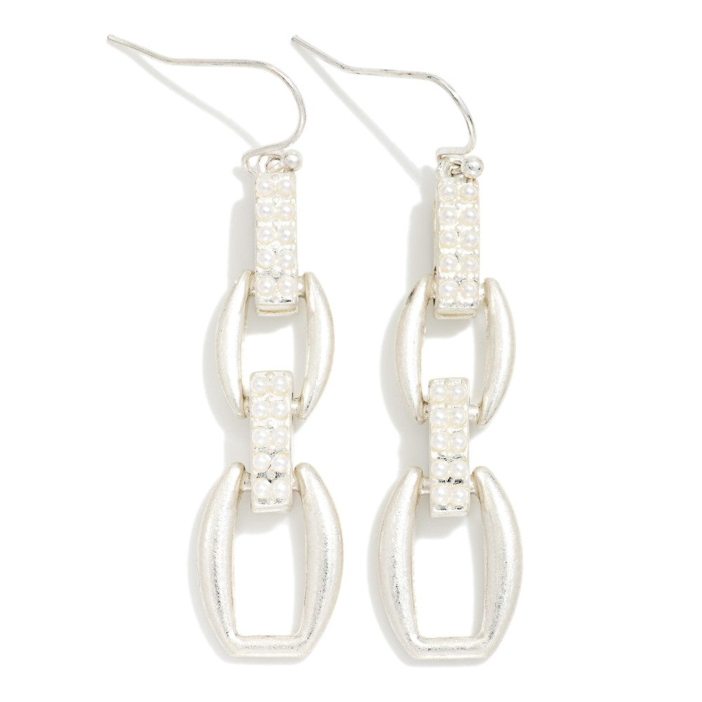 Pearl Chain Link Earrings