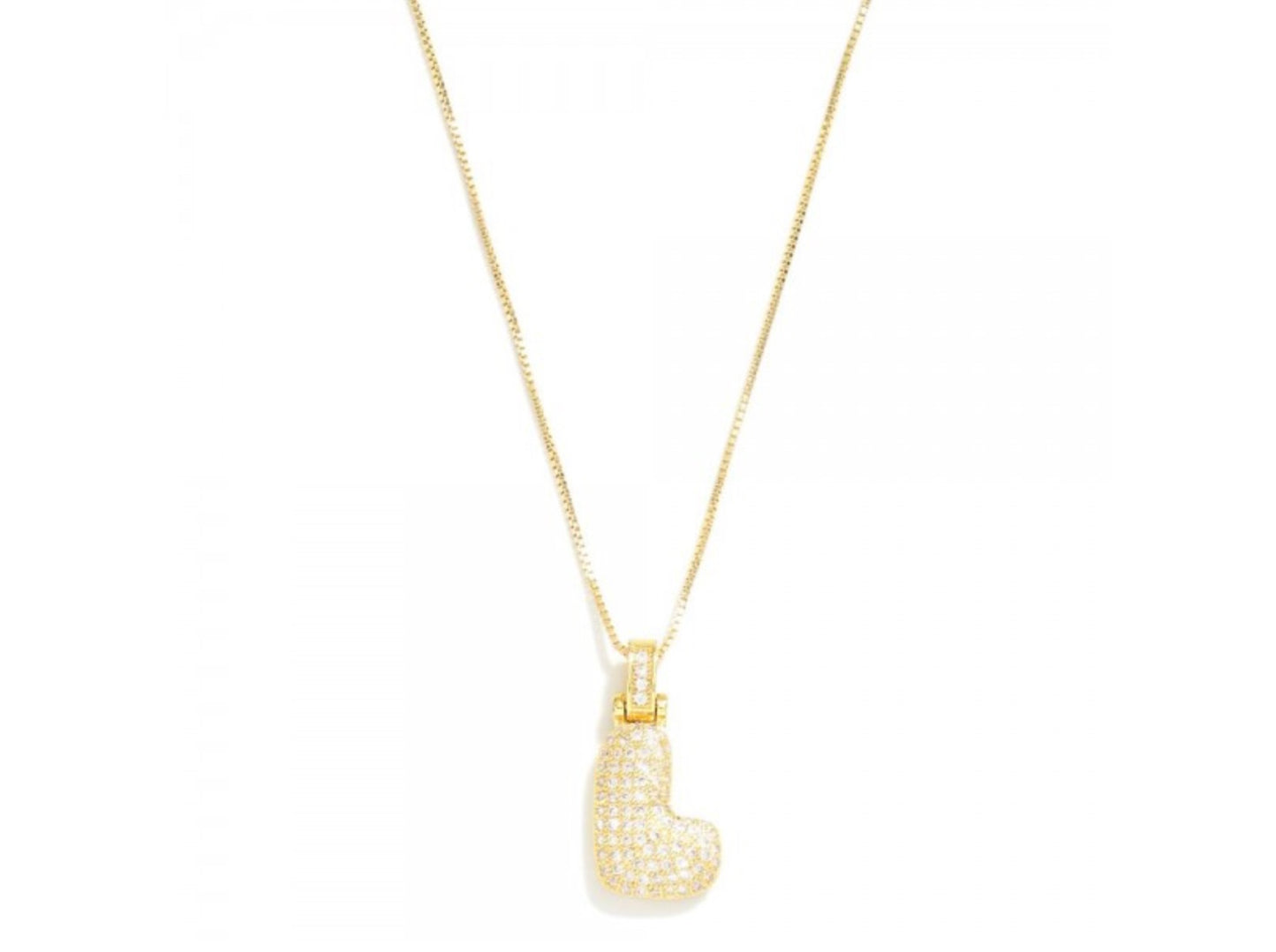 Rhinestone Bubble Initial Necklace