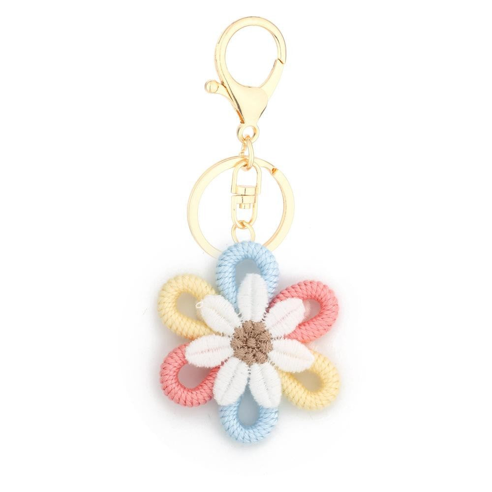 Knitted Flower Keychain