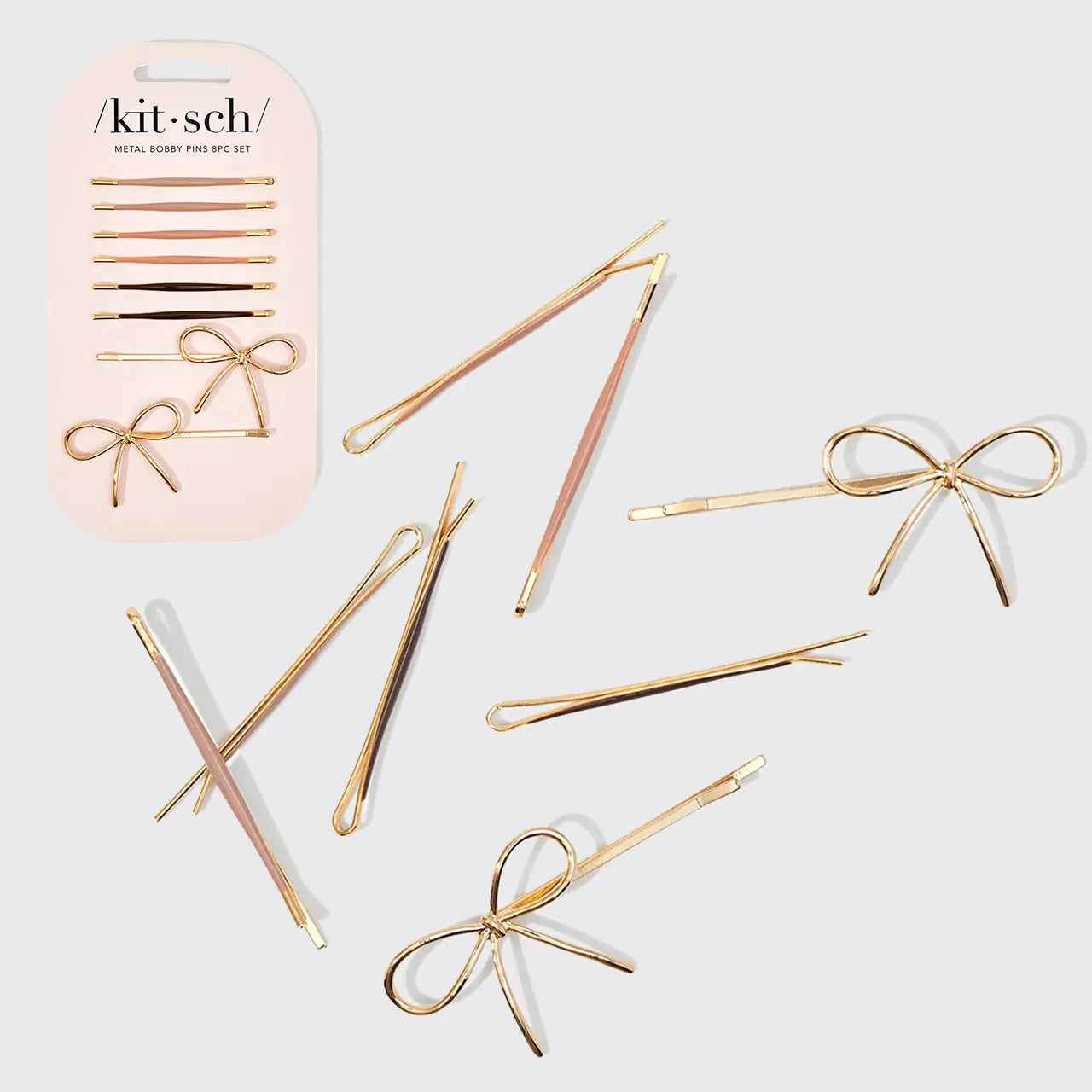 Kitsch Metal Bow Bobby Pins