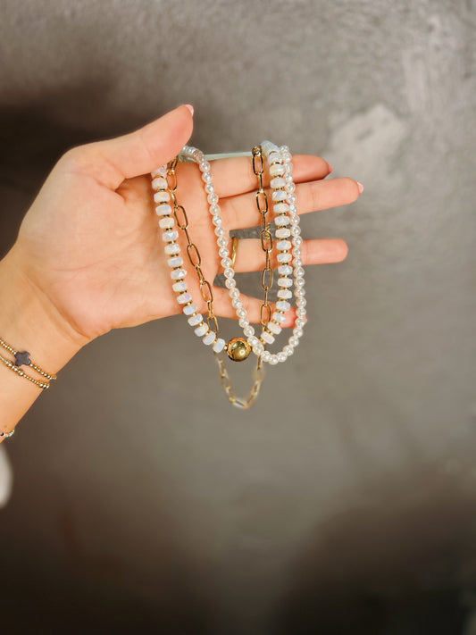 Opal Triple Layered Necklace
