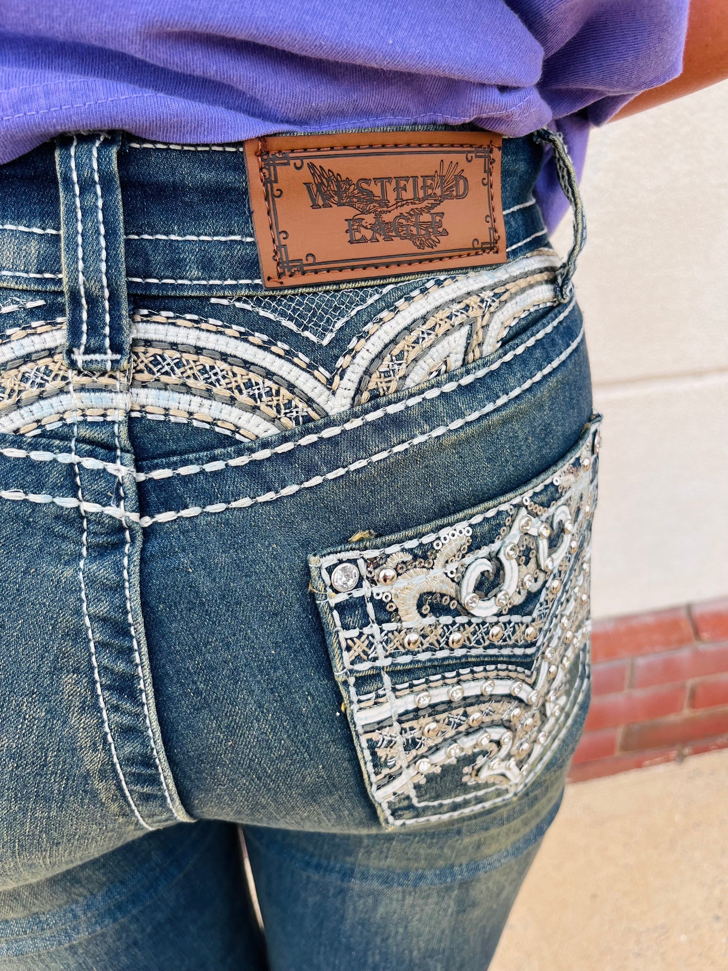 Rhinestone Denim Jeans