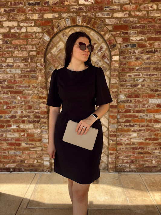 Sheath Flutter Sleeve Dress