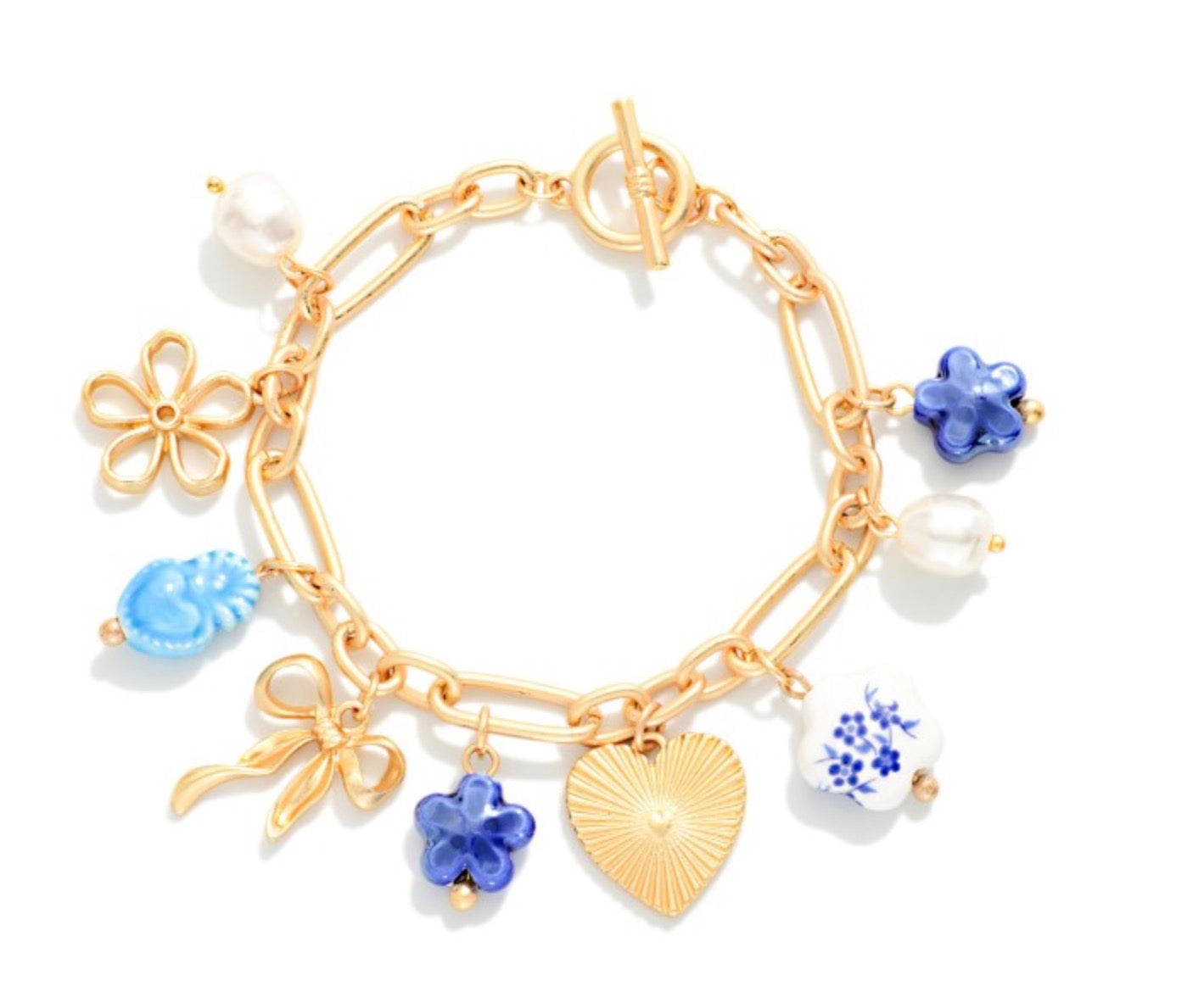 Matte Link Charm Braclet