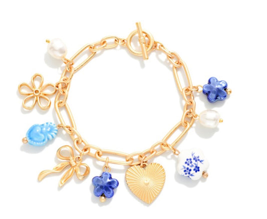 Matte Link Charm Braclet