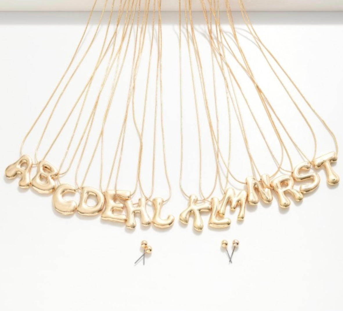 Bubble Letter Necklace Set