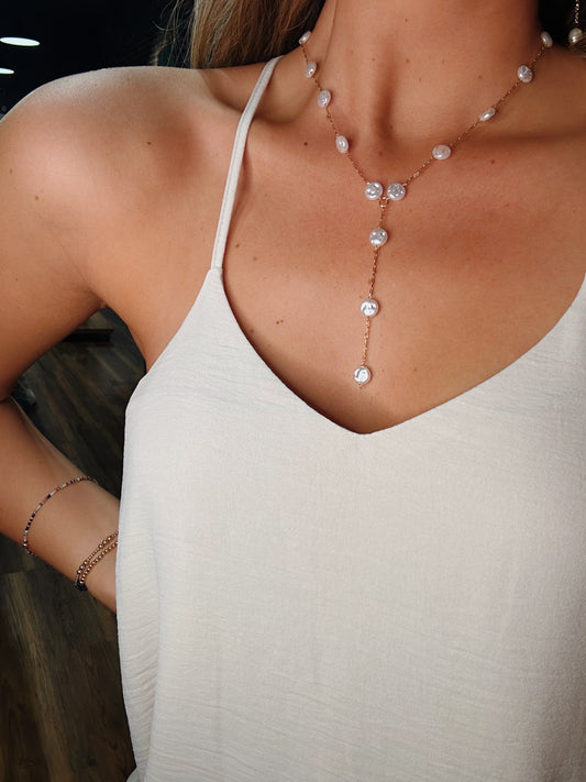 Y Shape Pearl Necklace