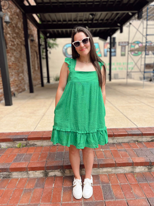 Green Linen Sundress