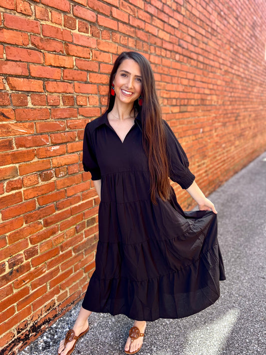 Plus - Tiered Midi Dress