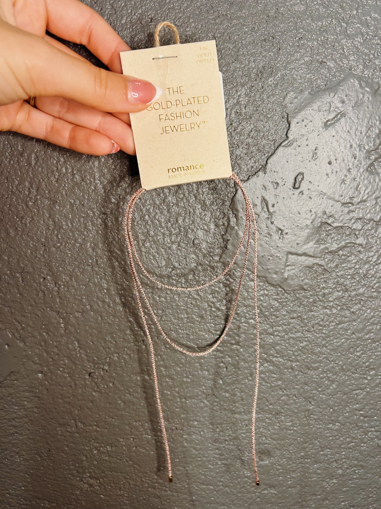 Metallic Lariat Cord Necklace