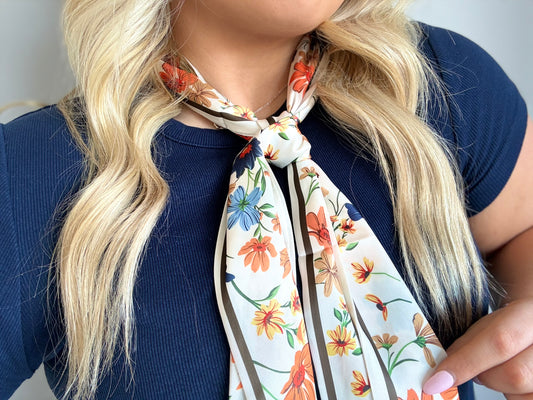 Floral Print Twilly Scarf