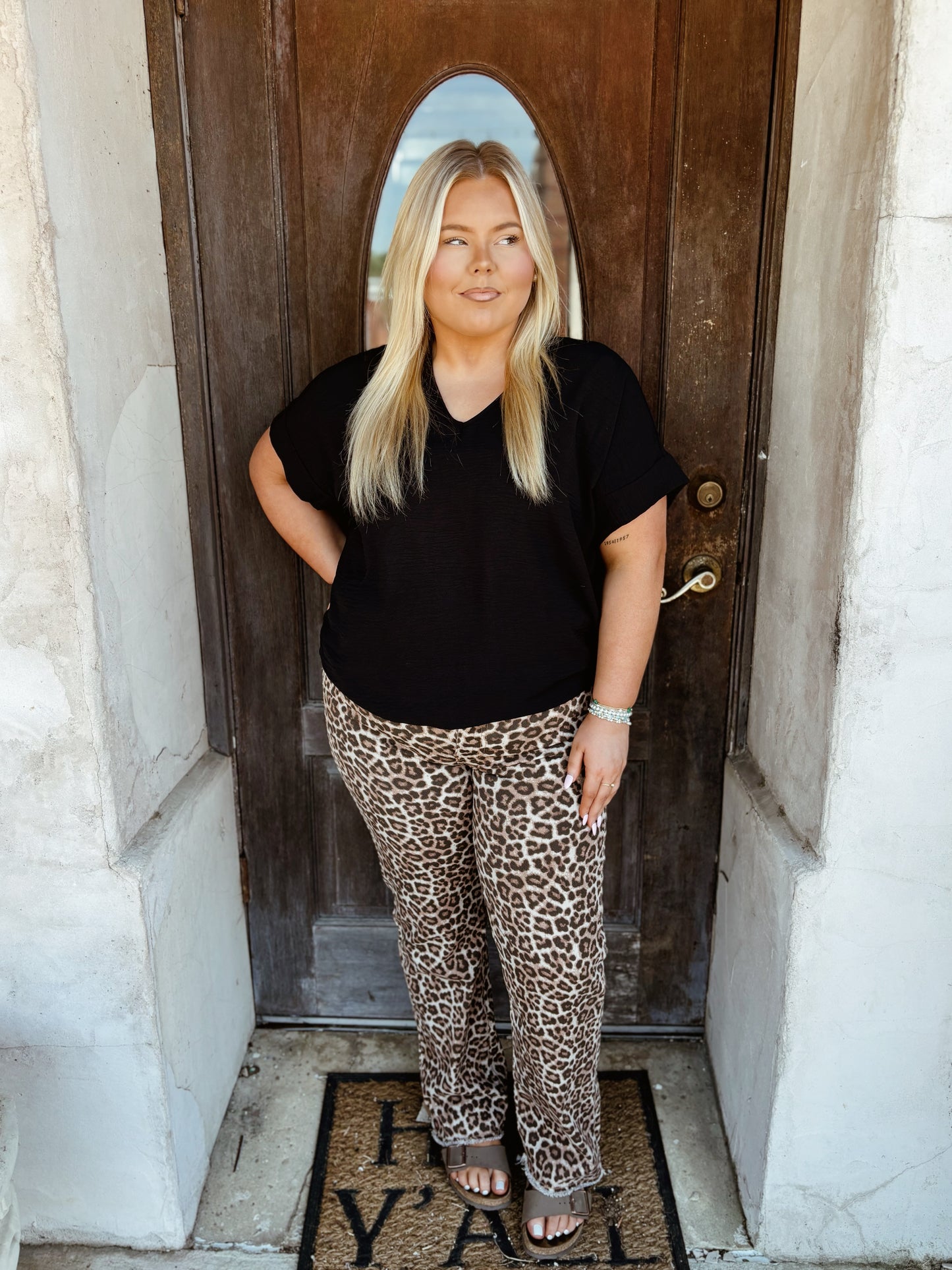 Matte V-Neck Dolman Sleeve Top