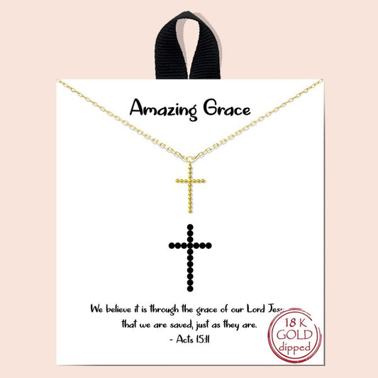 Bubble Cross Pendant Necklace