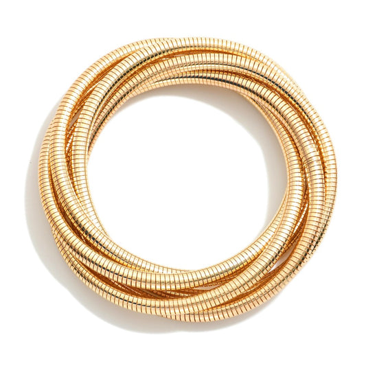Gold Intertwined Bracelets