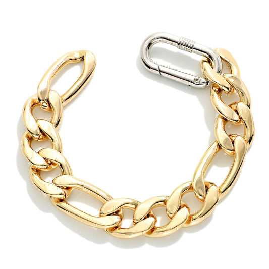 Two Tone Chunky Chain Bracelet