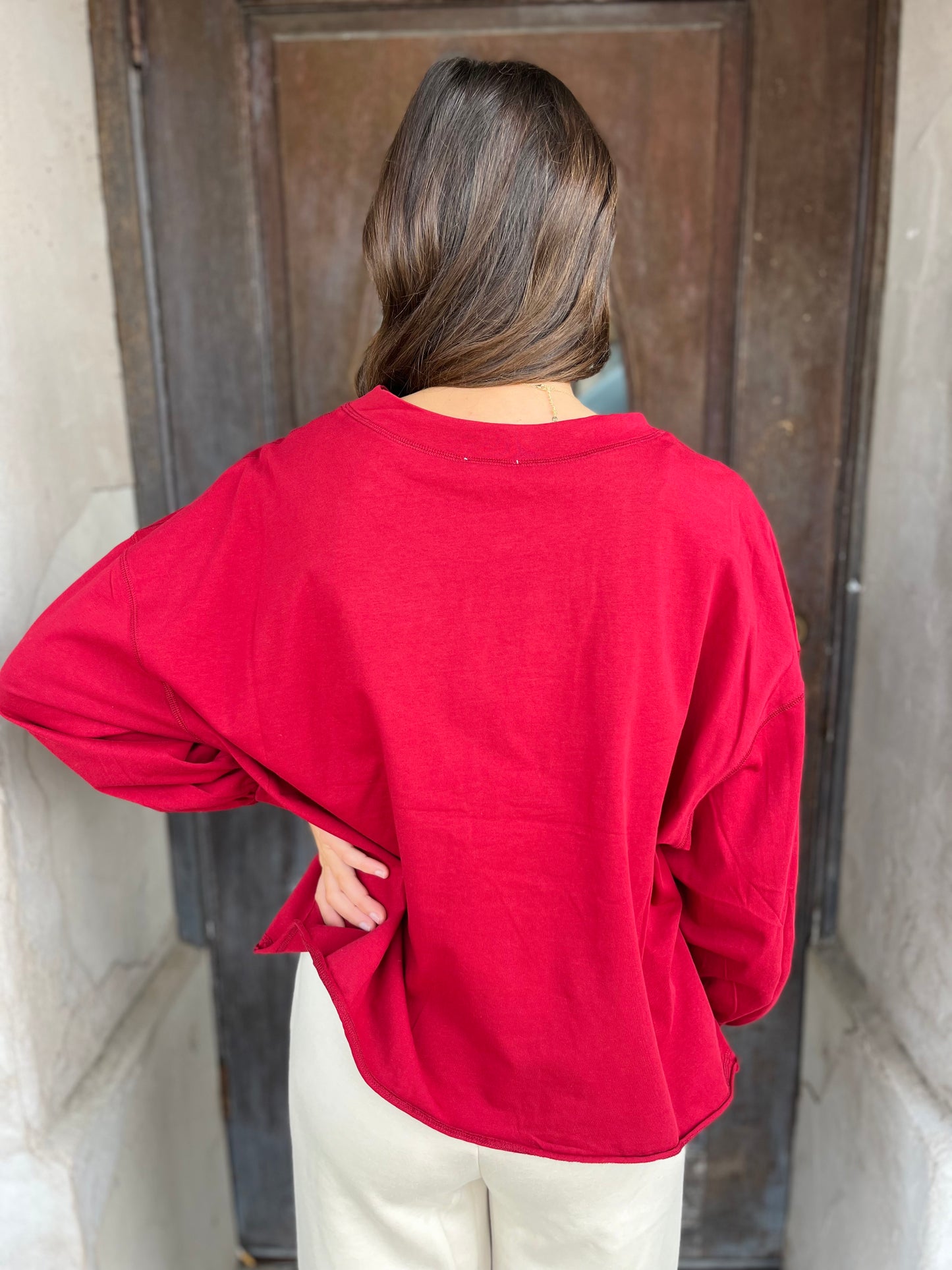 Burgundy Relaxed Fit Top