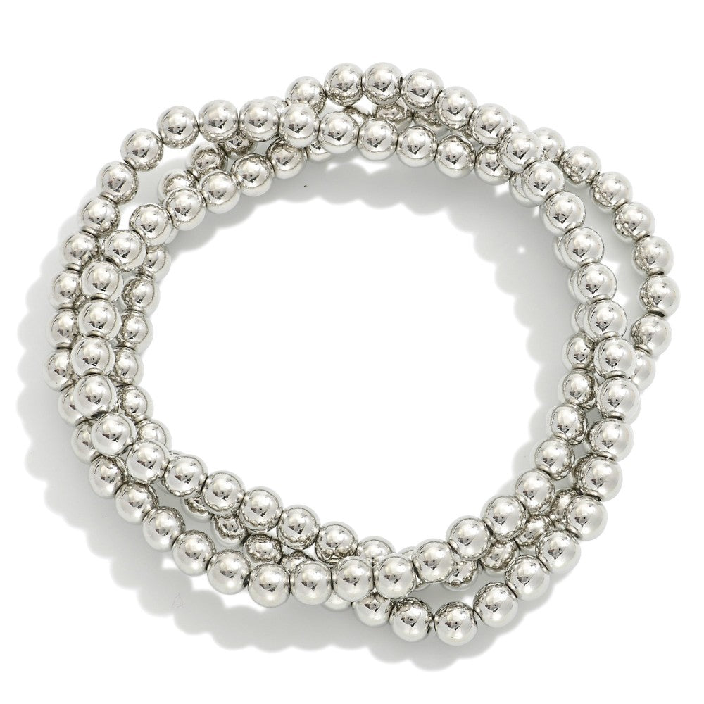 Set of 3 Beaded Stretch Bracelet