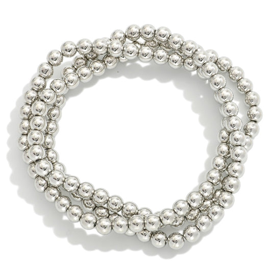 Set of 3 Beaded Stretch Bracelet
