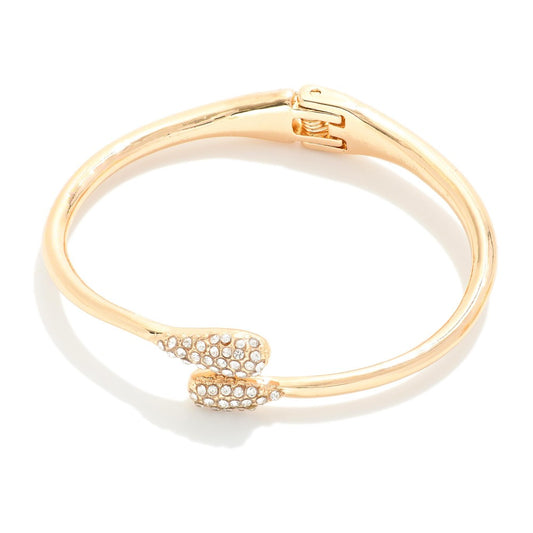 Rhinestone Teardrop Cuff Bracelet