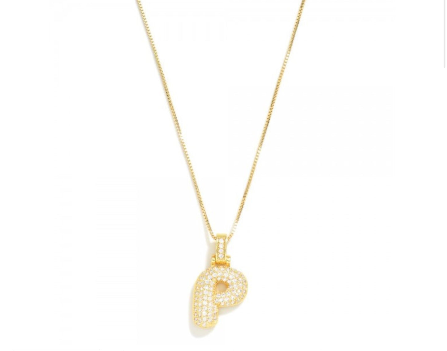 Rhinestone Bubble Initial Necklace