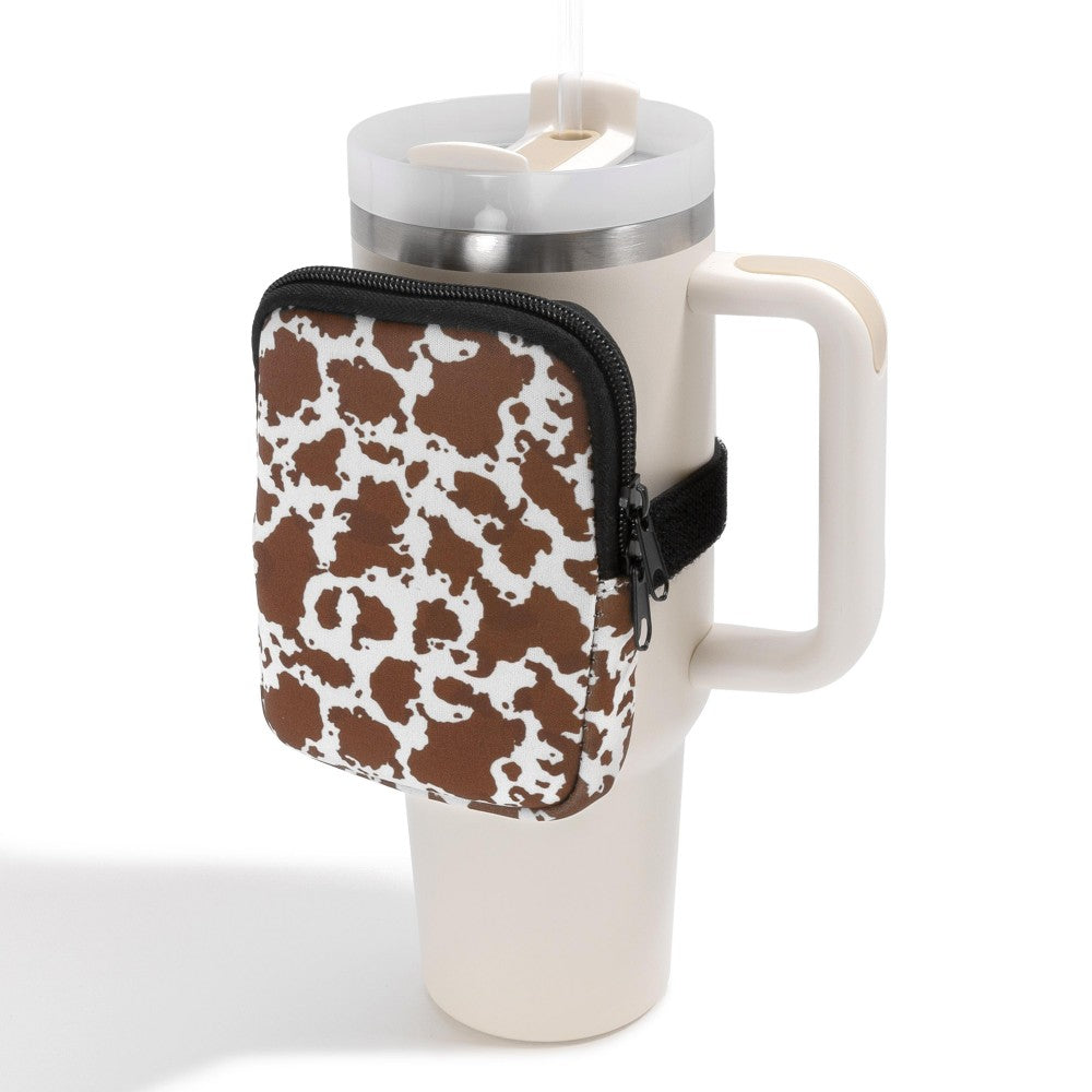 Animal Print Adjustable Tumbler Zip Pouch