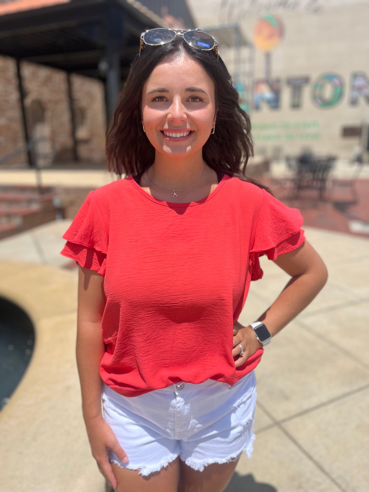 Double Ruffle Sleeve Top