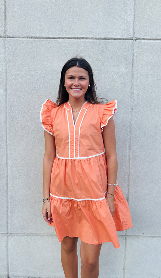 Ruffle Sleeve Tiered Dress