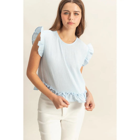 Ruffle Sleeveless Blouse