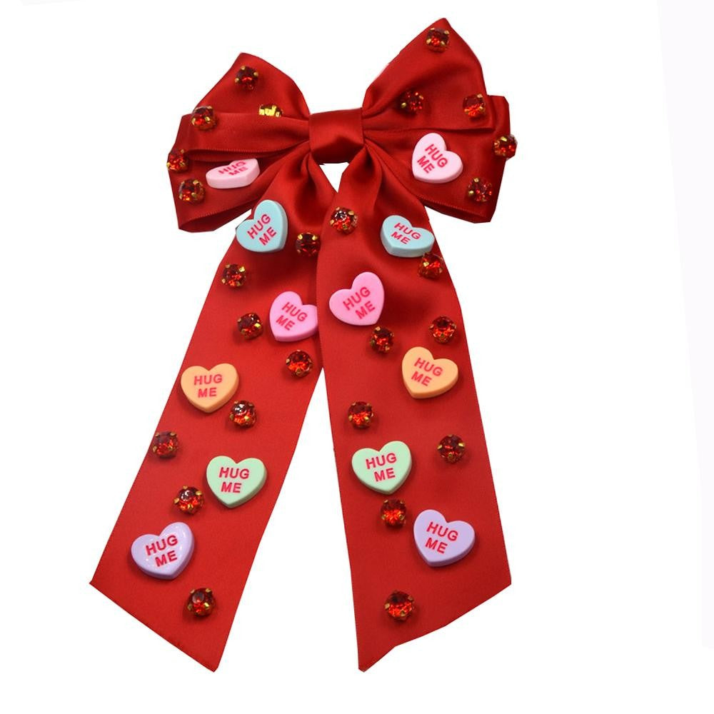 Satin Clip In “Valentine’s” Bow