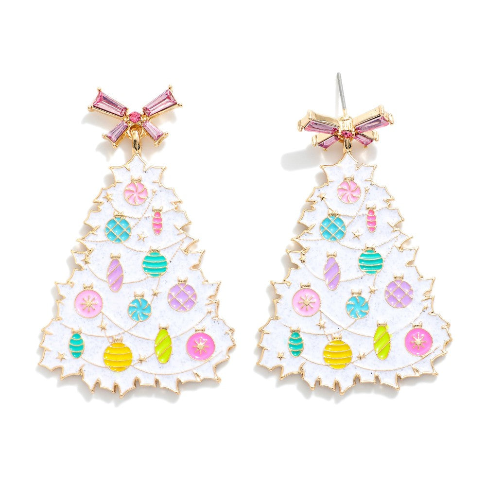 Enamel Christmas Tree Earrings