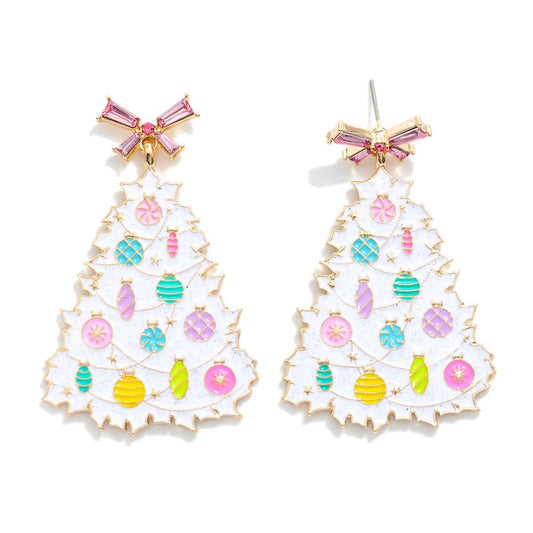 Enamel Christmas Tree Earrings