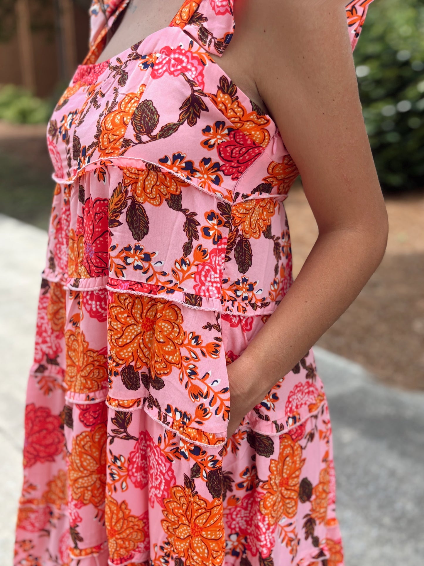 Floral Ruffle Midi Dress