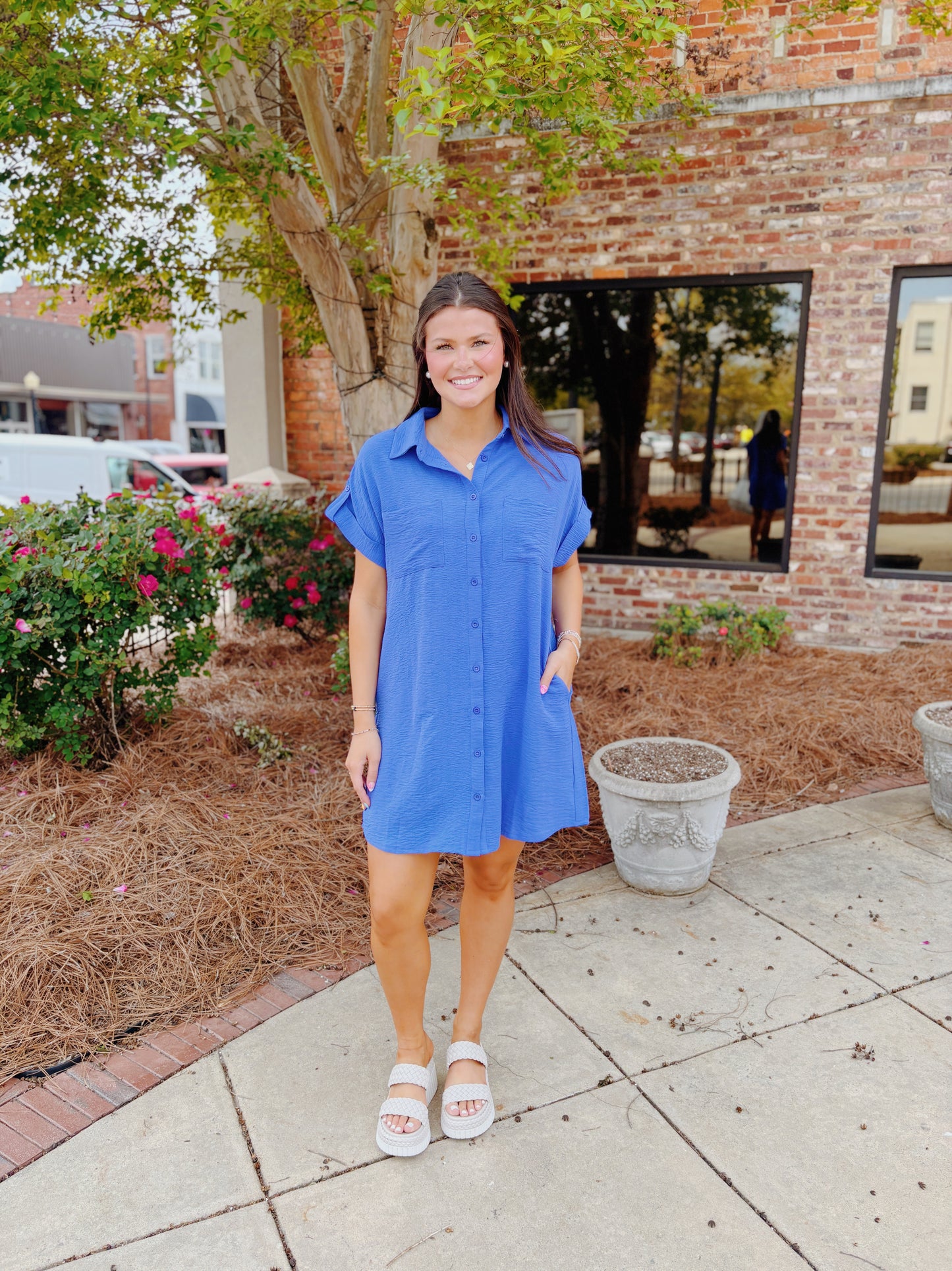 Button Down Mini Dress