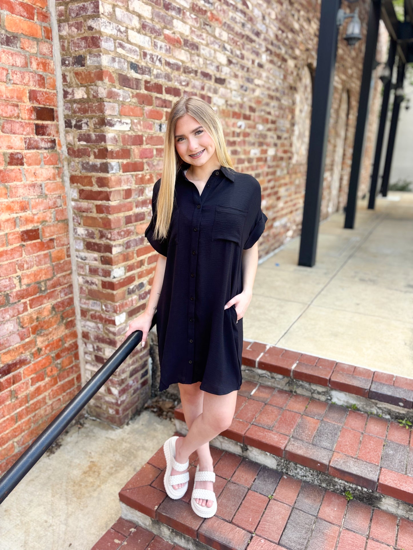 Button Down Mini Dress